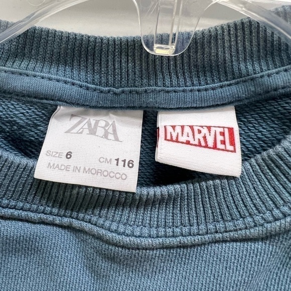 Zara Marvel Comics Captain America 3/4 Sleeve Crew Neck Sweatshirt - Picture 3 of 3